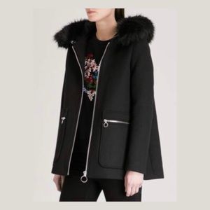 Maje Manteau Droit Avec Coat Black
